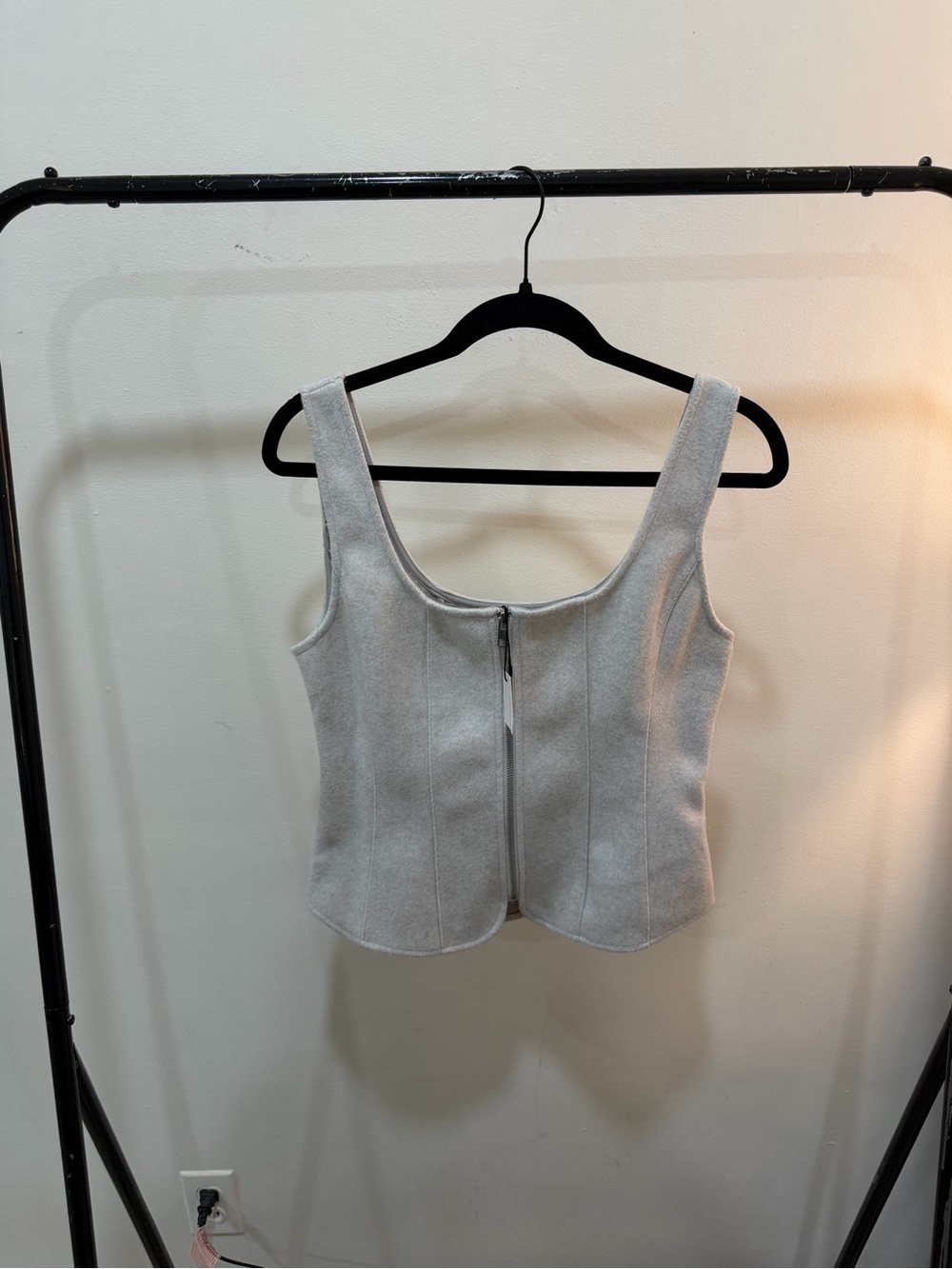 Zara Light Gray Zip-Front Tank Top